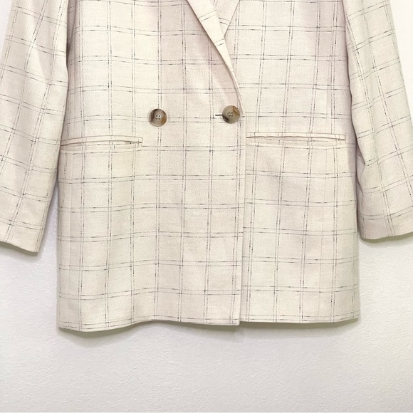 NEW Madewell Caldwell Double Breasted Blazer Ghent Plaid Windowpane Ivory XS - Picture 8 of 16